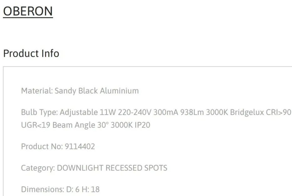 Spot LED aplicat ajustabil OBERON 11W negru