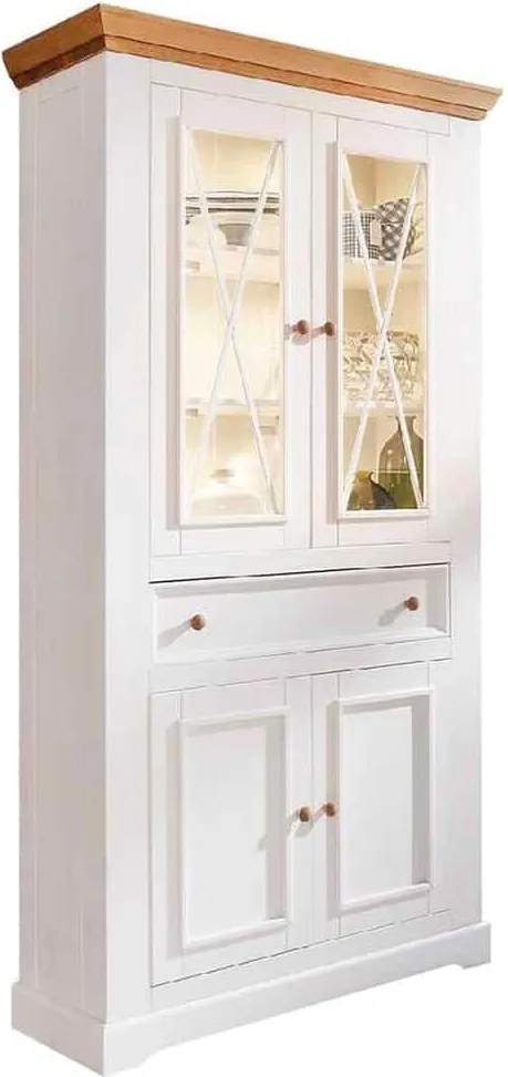 Set lemn masiv alb-natur Living Iris Model C