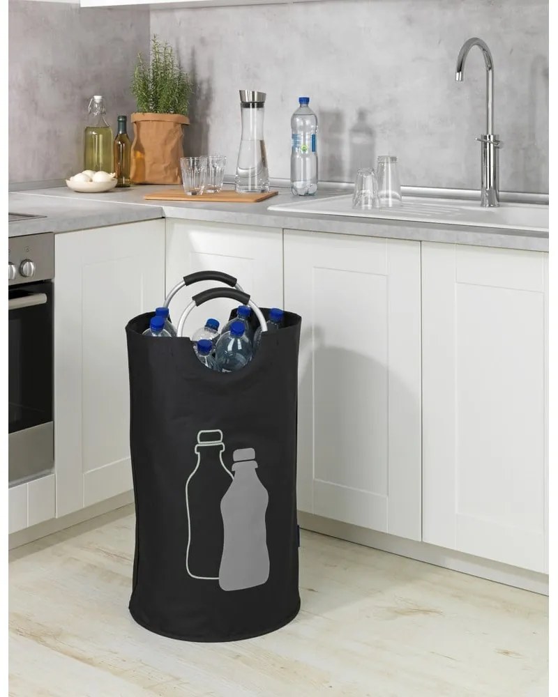 Coș pentru reciclare sticle Wenko, negru