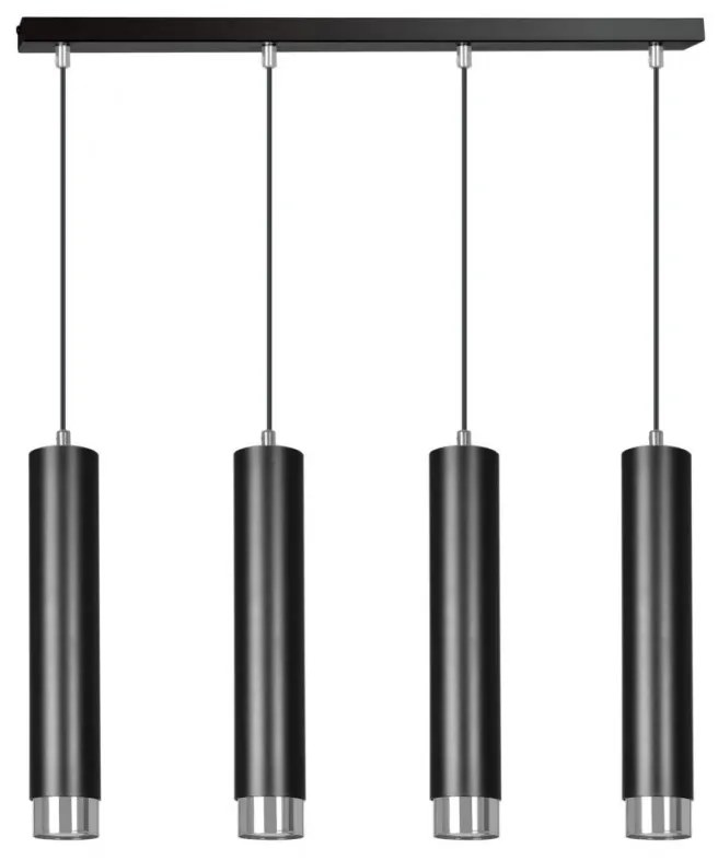 Lustra moderna cu spoturi stil minimalist KIBO 4 negru/crom