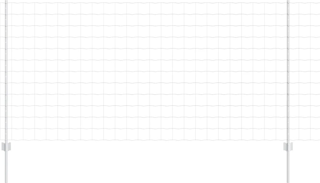 vidaXL Gard cu Stâlp Argintiu 1,2 x 25 m Oțel