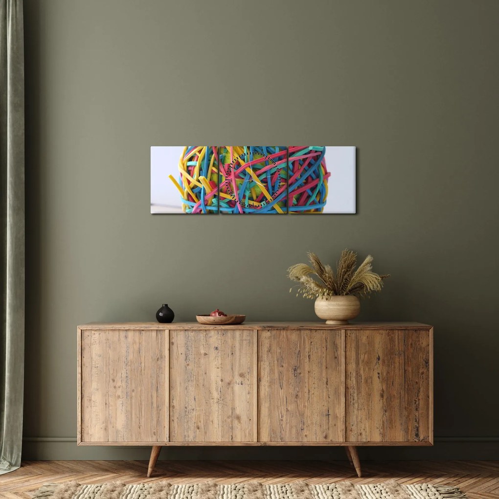 Tablou cu gumițe (cu ceas) (90x30 cm)
