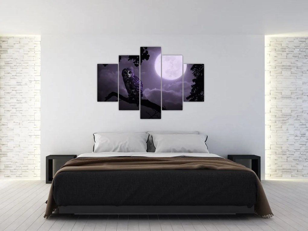 Tablou - Bufniță de noapte, violet (150x105 cm)