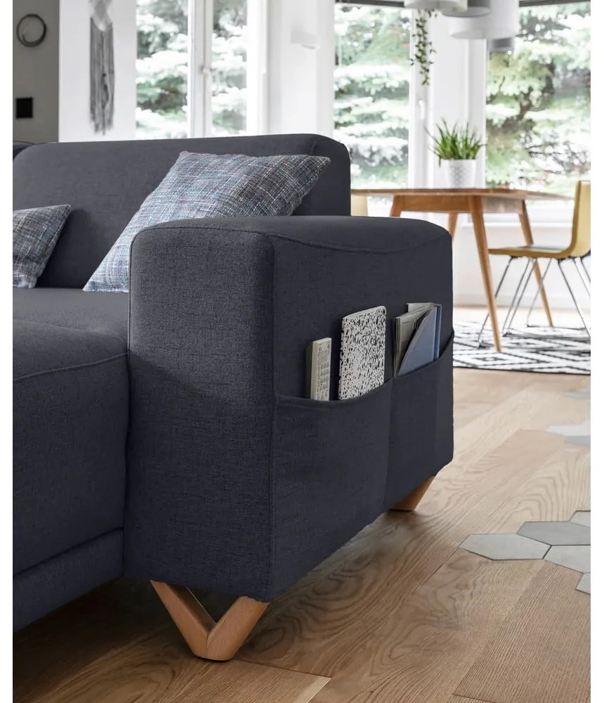 Colțar gri antracit extensibil/cu spațiu de depozitare (cu colț pe partea stângă/în formă de "U") Classy Sophie – Miuform