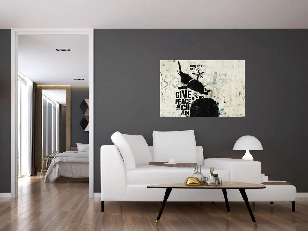 Tablou - Elefant deasupra solului (90x60 cm)