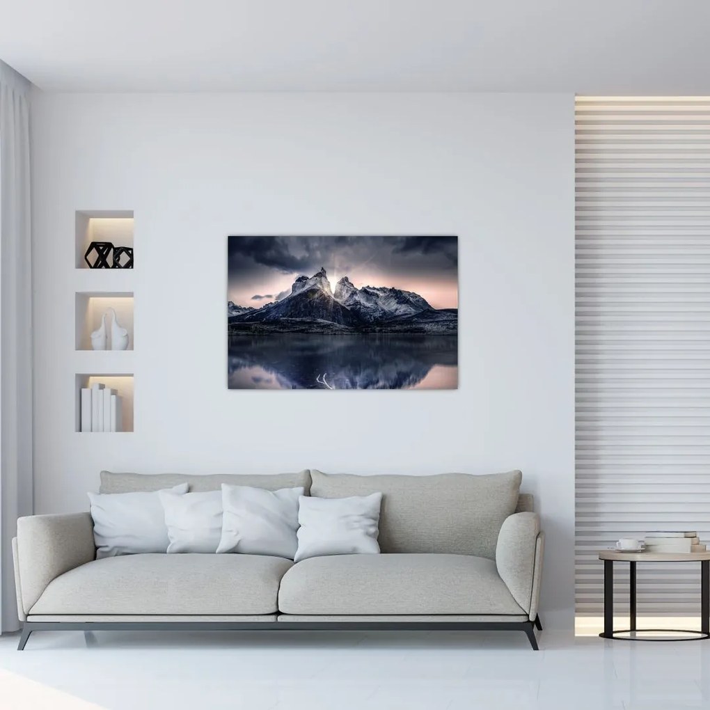 Tablou lacul cu munte (90x60 cm)