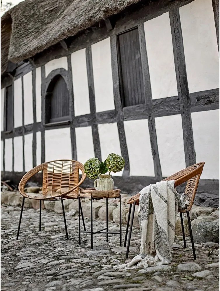 Set mobilier de grădină în culoare naturală din ratan artificial pentru 2 persoane Dudine – Bloomingville