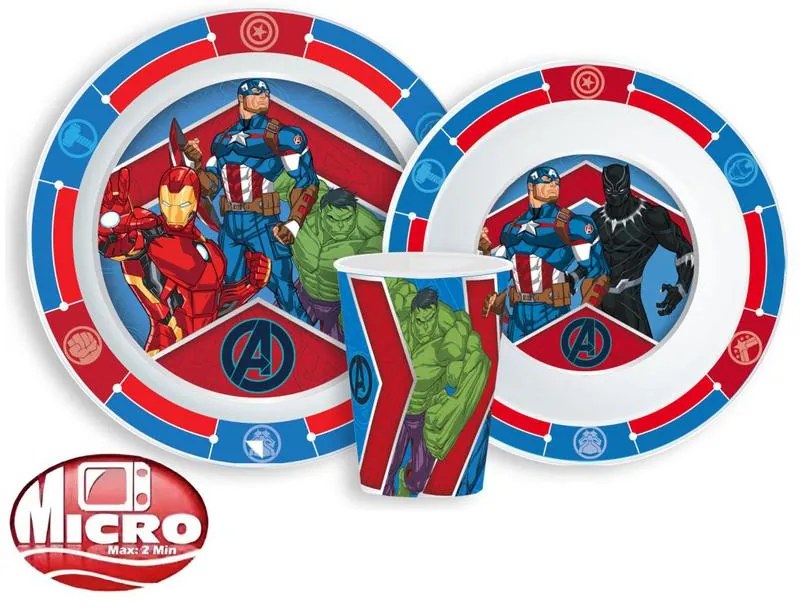 Avengers Army set de masă, set de plastic micro, cu pahar 260 ml