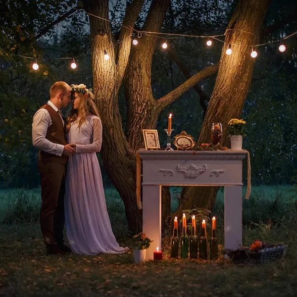 LED șir decorativ exterior 20xE27/1W/230V 20 m IP65 negru