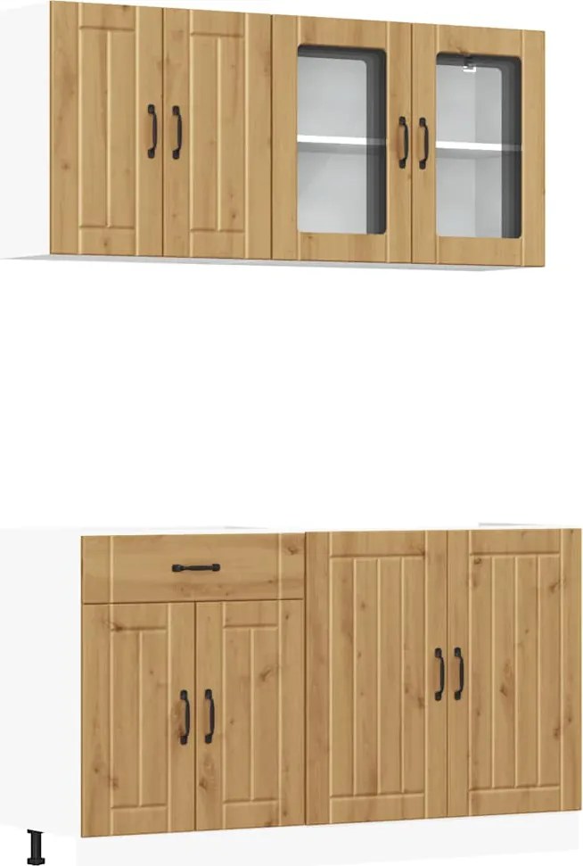 vidaXL Set dulap de bucătărie 4 piese „Kalmar” stejar artizanal lemn