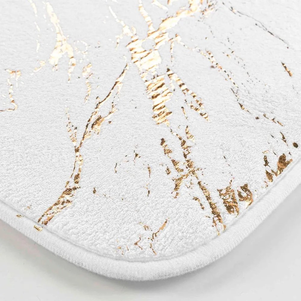 Covoraș de baie alb-auriu 45x75 cm Aquamarbre – douceur d'intérieur