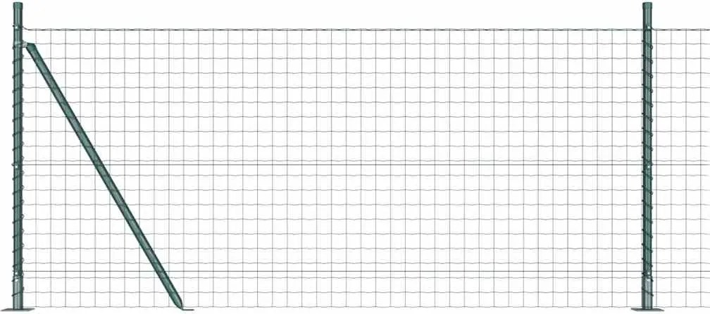 vidaXL Gard cu Stâlp Verde 0,8 x 10 m Oțel și PVC