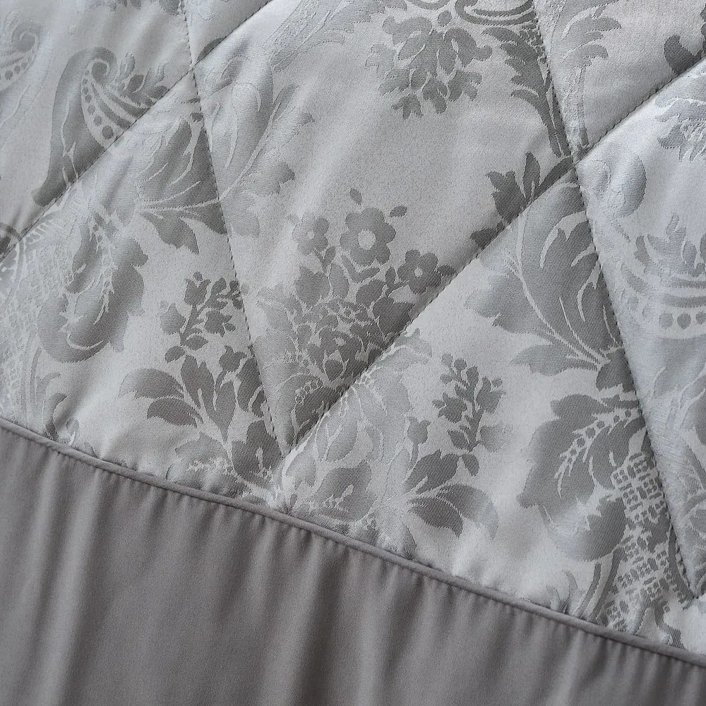 Cuvertură matlasată de pat Catherine Lansfield Jacquard, 240 x 260 cm, gri