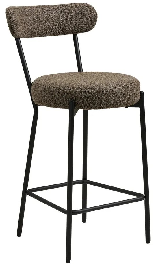 Scaun de bar maro tapițat (înălțime șezut 65 cm) Badalona – House Nordic
