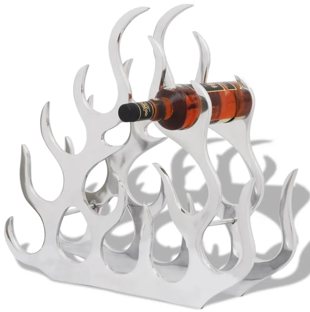 vidaXL Suport sticle de vin pentru 11 sticle, argintiu, aluminiu