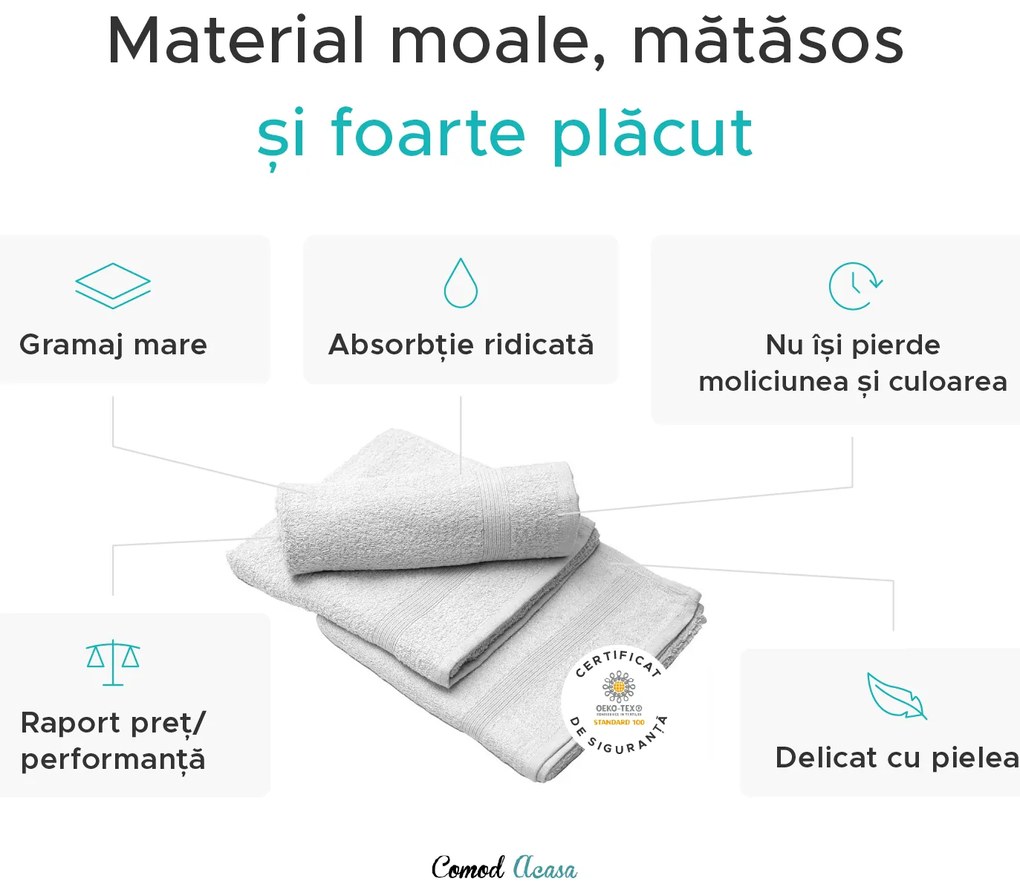 Prosop ELEGANZA 50x100 cm visiniu, 100% bumbac