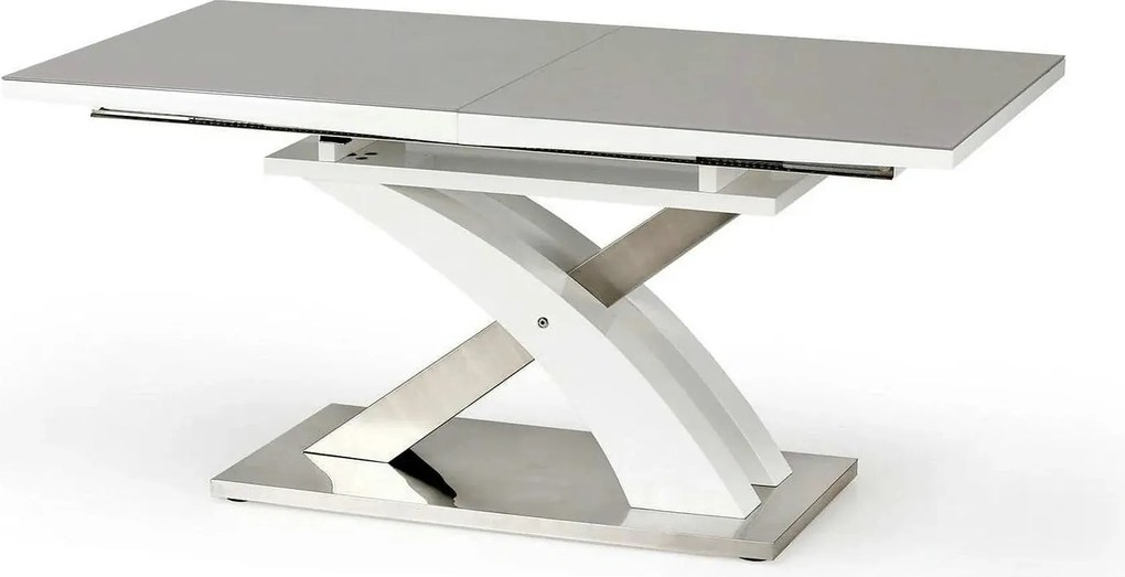 Masa extensibila SANDOR 2, alb/crom, 160/220x90x78 cm