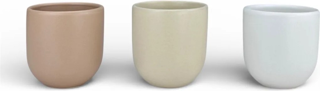 Set 3 cesti cafea Pahare Novum Trio Dune, glazura mata, 250ml