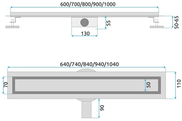 Rigola dus REA Neox pro 90 cupru periat