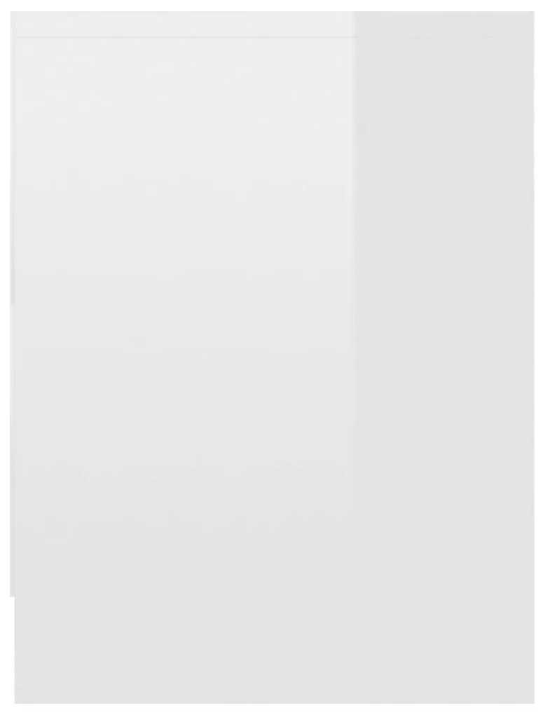 Noptiere, 2 buc., alb extralucios, 40 x 30 x 40 cm, PAL 2, Alb foarte lucios