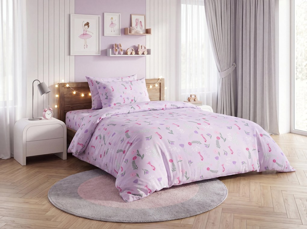 Lenjerie de pat din microfibra pentru copii LILAVIE mov deschis Dimensiune lenjerie de pat: 70 x 90 cm | 140 x 200 cm