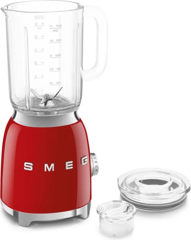 Blender Smeg BLF03RDEU, 800 W, 1,5 l, 18 000 rpm, 4 programe, 4 viteze + Impuls, Otel inoxidabil, Rosu