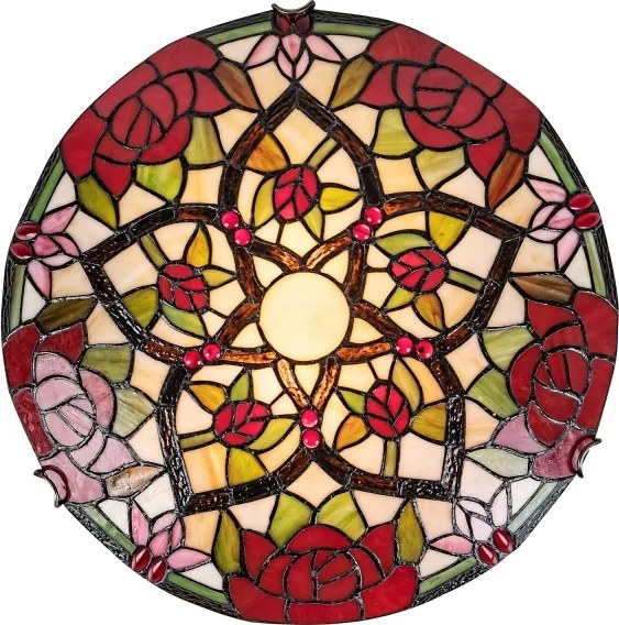 Brilagi - Plafonieră Tiffany cu vitralii GARLAN, 2xE27/60W/230V