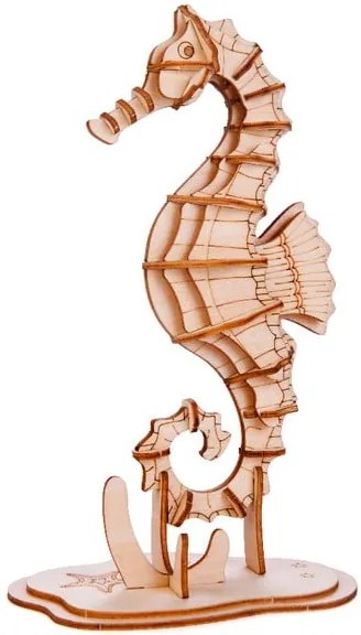 Puzzle 3D din lemn de balsa Kikkerland Seahorse