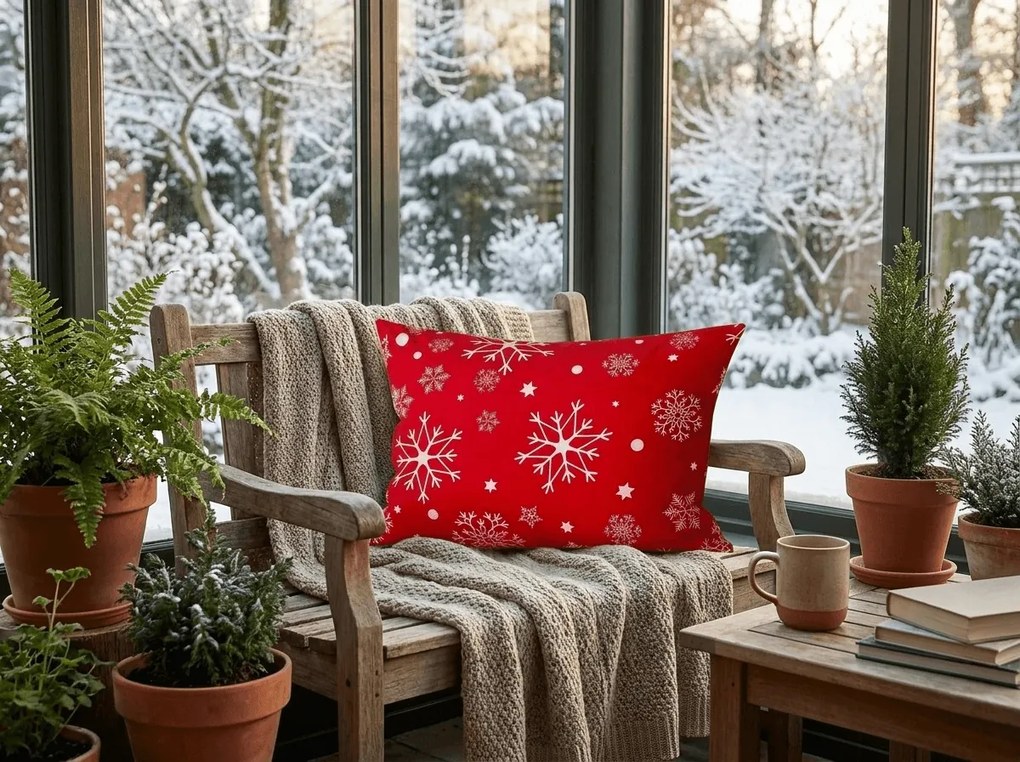 Fata de perna din microfibra SNOWFALL 50x70 cm, rosu