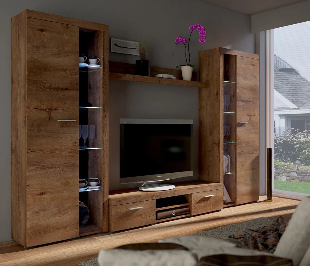 MEBLINE Set mobilier RUMBA/RUDOS XL stejar lefkas