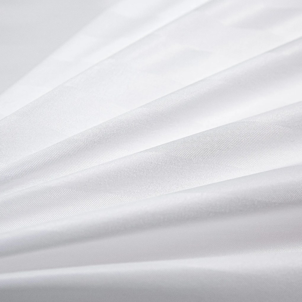 Lenjerie de pat din microfibra JASMINE alba - dunga 2 cm, buzunar hotelier Dimensiune lenjerie de pat: 70 x 90 cm | 140 x 200 cm