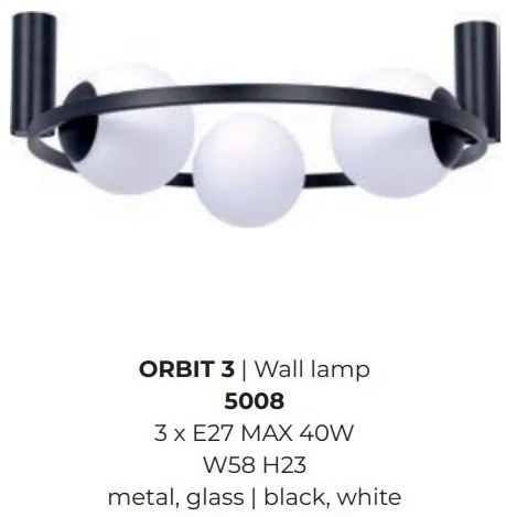 Lustra aplicata cu 3 surse de lumina ORBIT