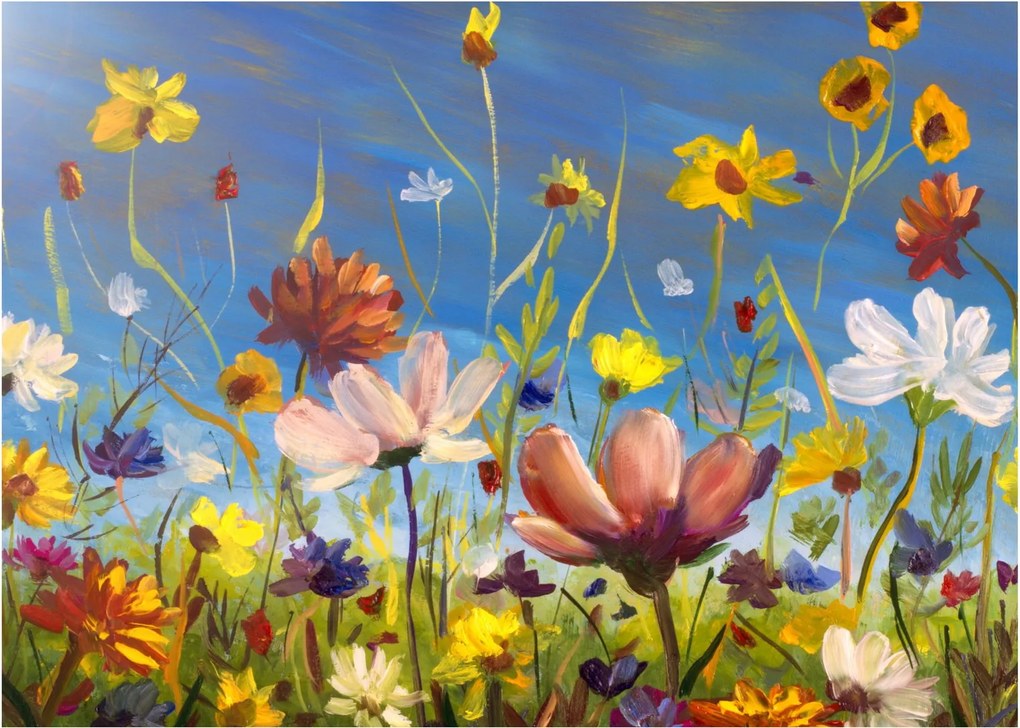 Tablou cu luncă înflorită (70x50 cm)
