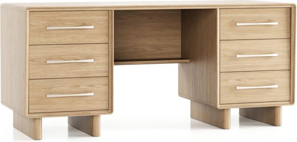 Birou lemn masiv executiv Cooper, 172 × 68 × 77 cm