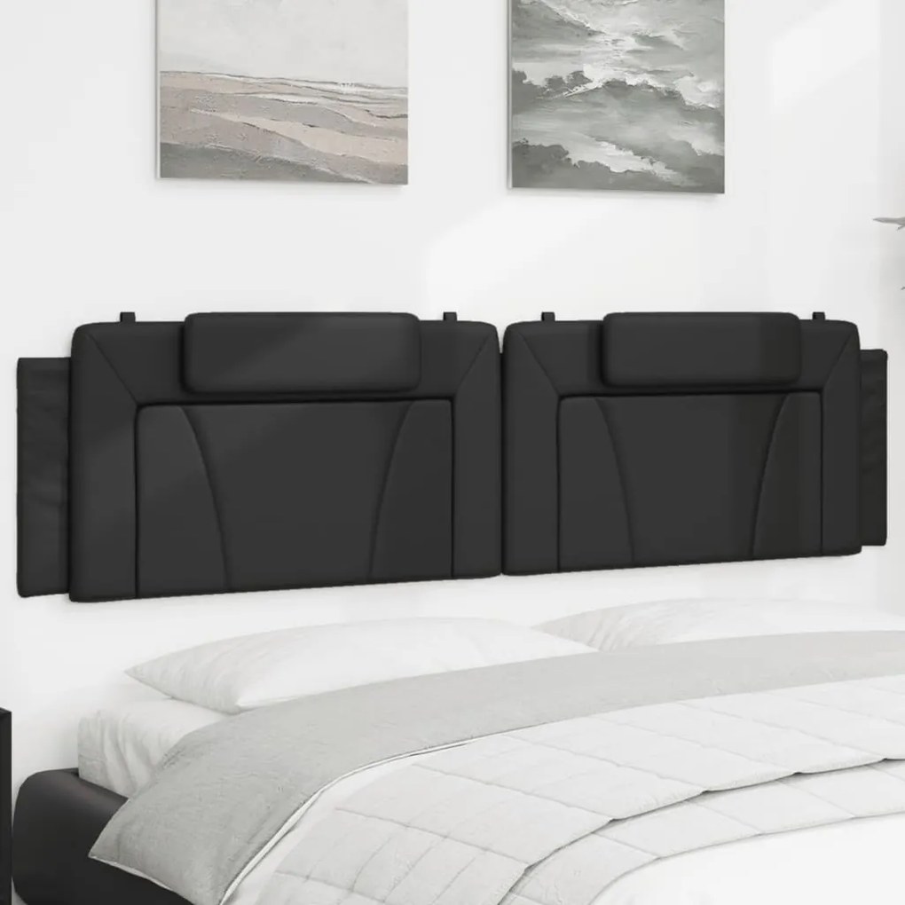 vidaXL Pernă pentru tăblie pat, negru, 200 cm, piele artificială