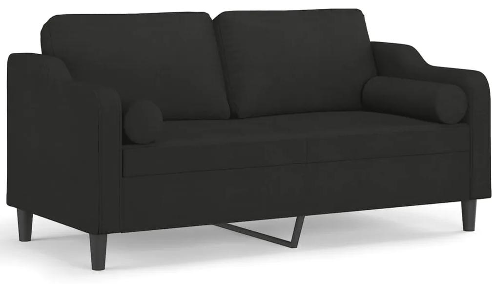 3200849 vidaXL Canapea cu 2 locuri cu pernuțe, negru, 140 cm, textil