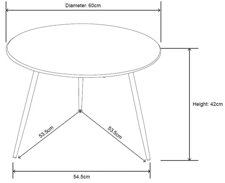 Masă rotundă de grădină Vibe 60 cm