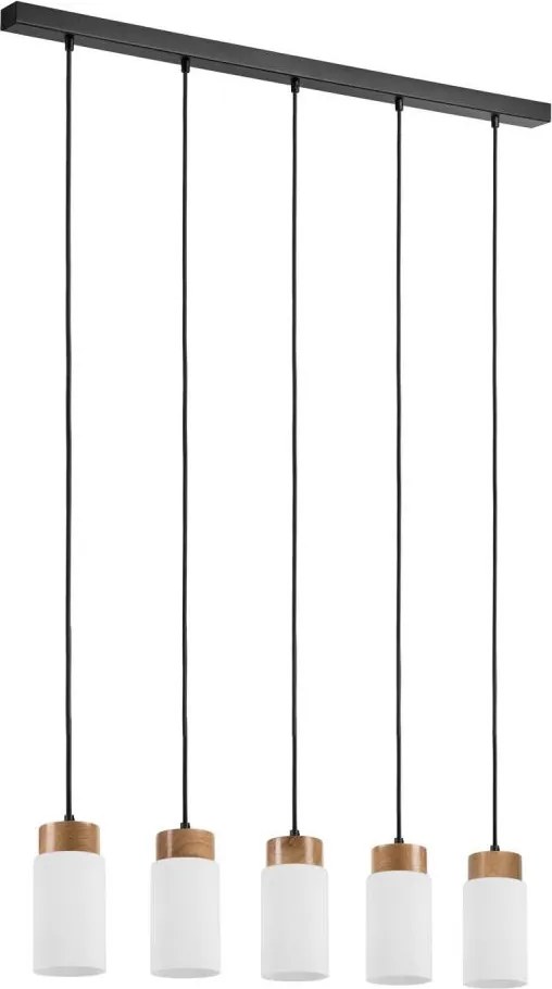 Lustră pe cablu MARKUS 5xE27/15W/230V negru/stejar