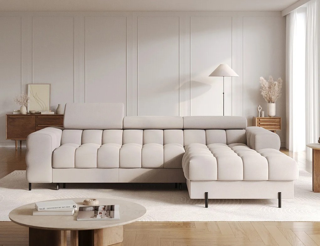 Coltar extensibil dreapta 3 locuri ELTAP, RT-18SO, Felro, 285x181x93 cm, lemn/poliester, bej