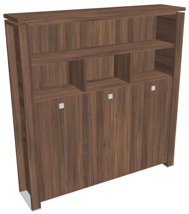 Dulap înalt pentru haine Verno+ 200 x 46 x 210 cm, cu rafturi, nuc