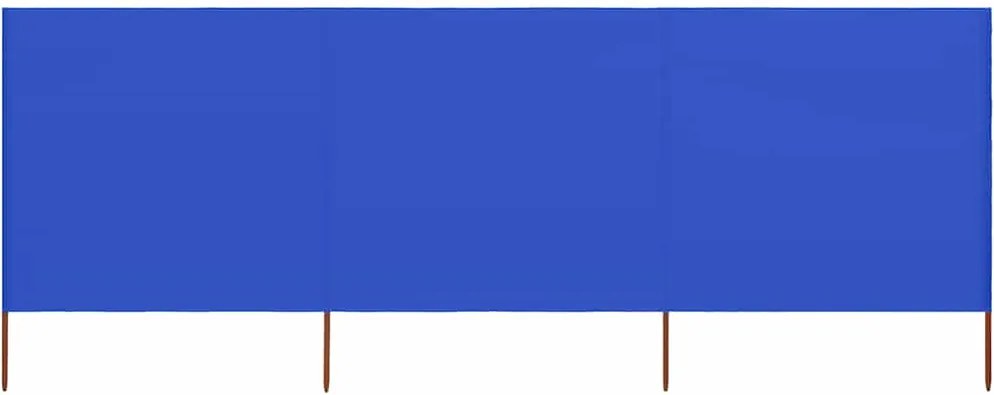 vidaXL Paravan anti-vânt cu 3 panouri, azur, 400 x 120 cm, textil