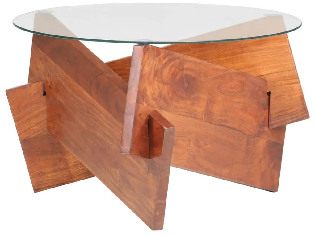 vidaXL Măsuță de cafea, 60 cm, lemn masiv de acacia