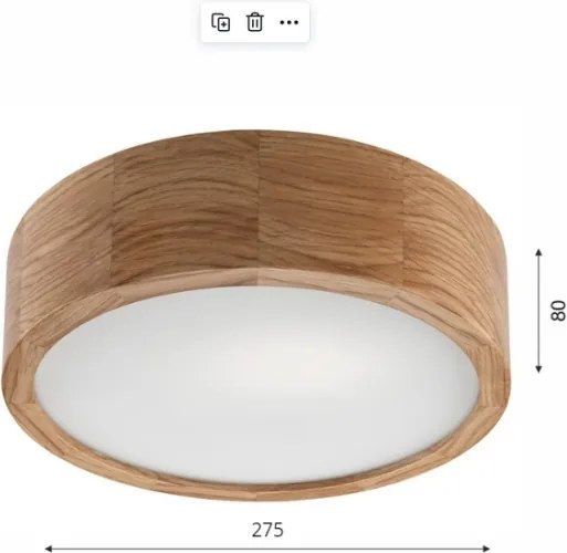 Brilagi - Plafonieră LED RGBW dimabilă CARVALHO, 1xE27/9W/230V, Wi‑Fi, stejar, Ø 27,5 cm