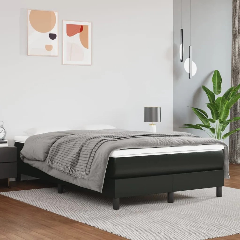 3120688 vidaXL Cadru de pat box spring, negru, 120x200 cm, piele ecologică