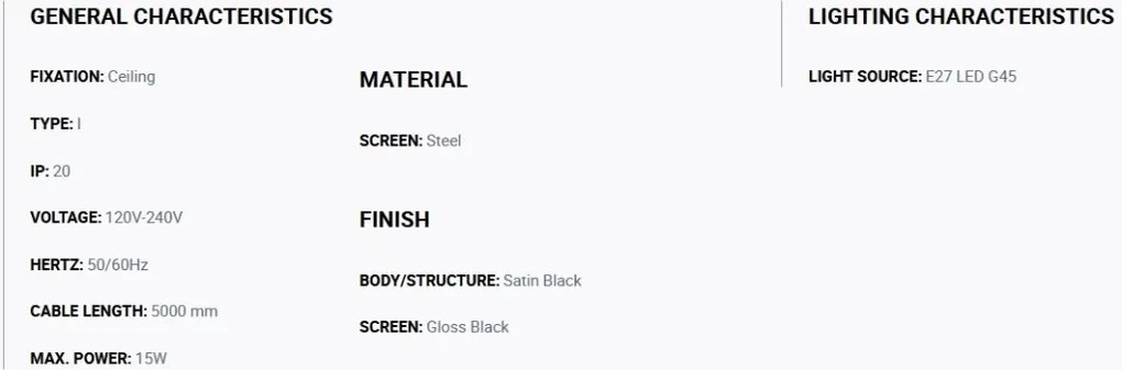 Lustra cu 3 pendule metal TATAWIN S neagra