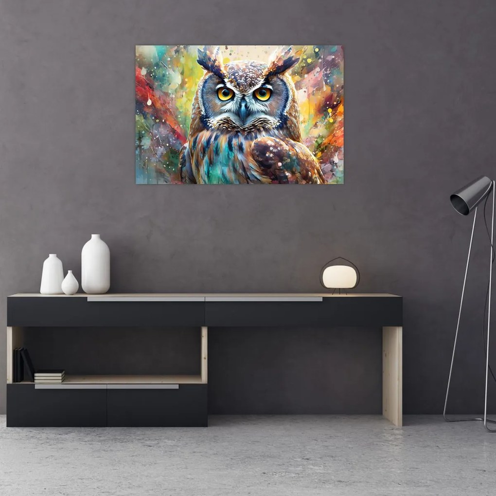 Tablou - Pictură de o bufniță (90x60 cm)