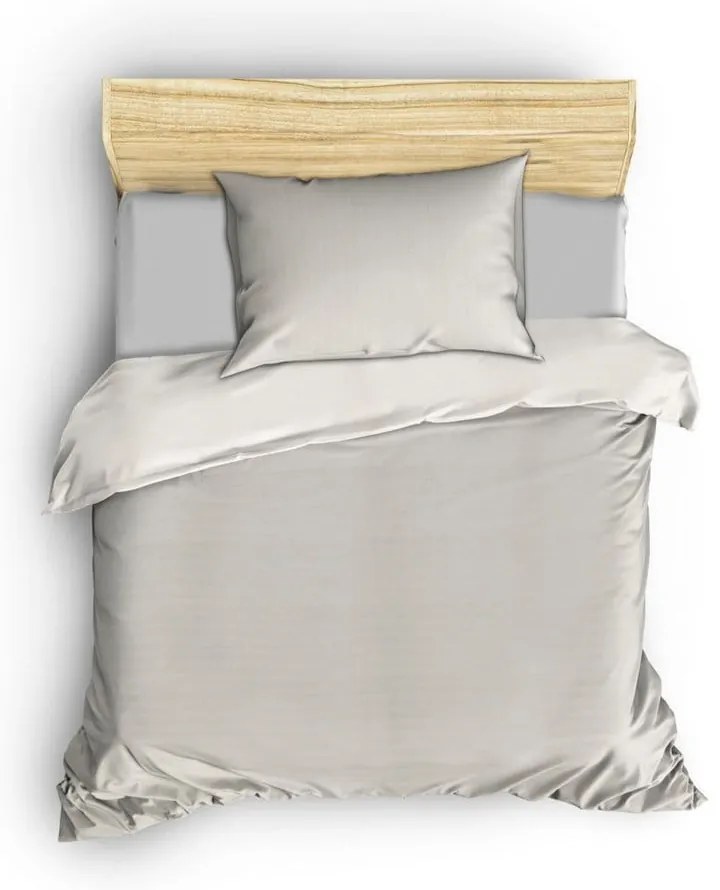 Lenjerie de pat crem din bumbac satinat pentru pat de o persoană 140x200 cm Lilyum – Mijolnir