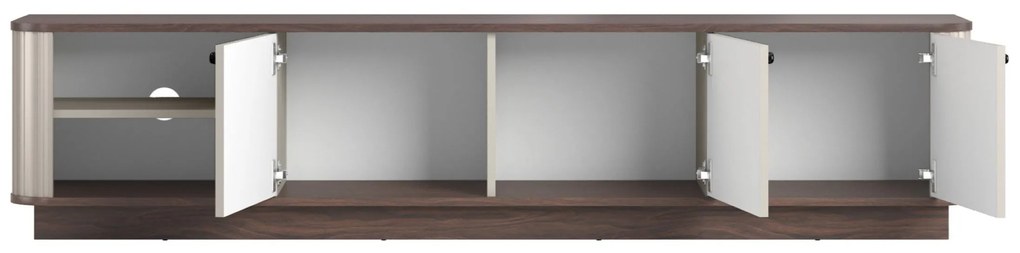 Dulap TV Vesper 187 cm cu 3 uși - kasmir / nuc / mânere negre