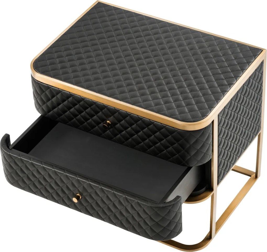 Masuta laterala/ Noptiera cu 2 sertare design LUX Monfort 113407 HZ