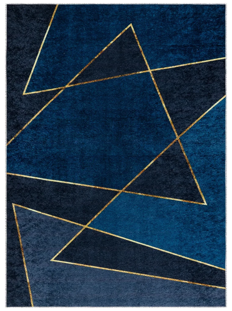MIRO 52097.801 covor lavabil Geometric anti-alunecare - albastru